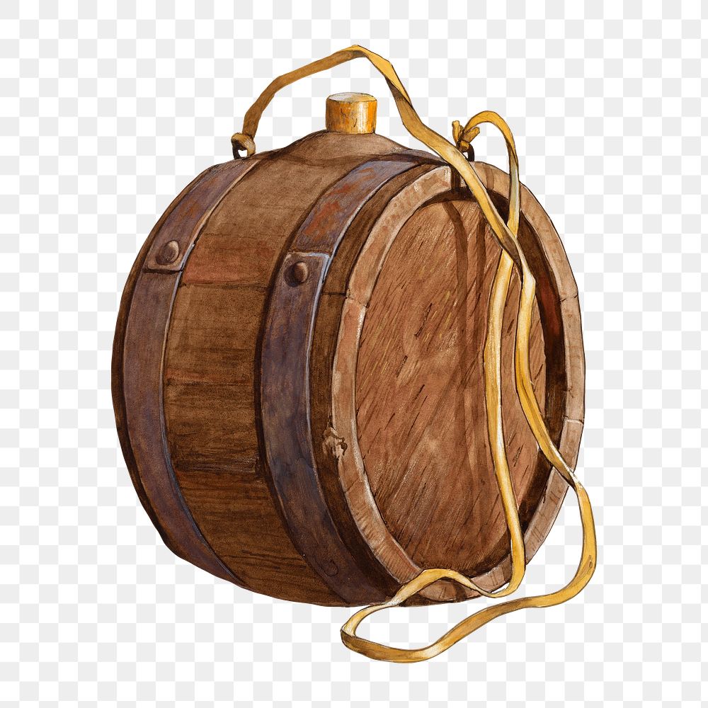 Water barrel  png on transparent background, remixed by rawpixel