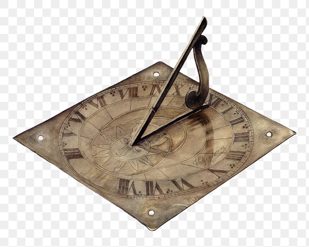 Sun dial png on transparent background, remixed by rawpixel