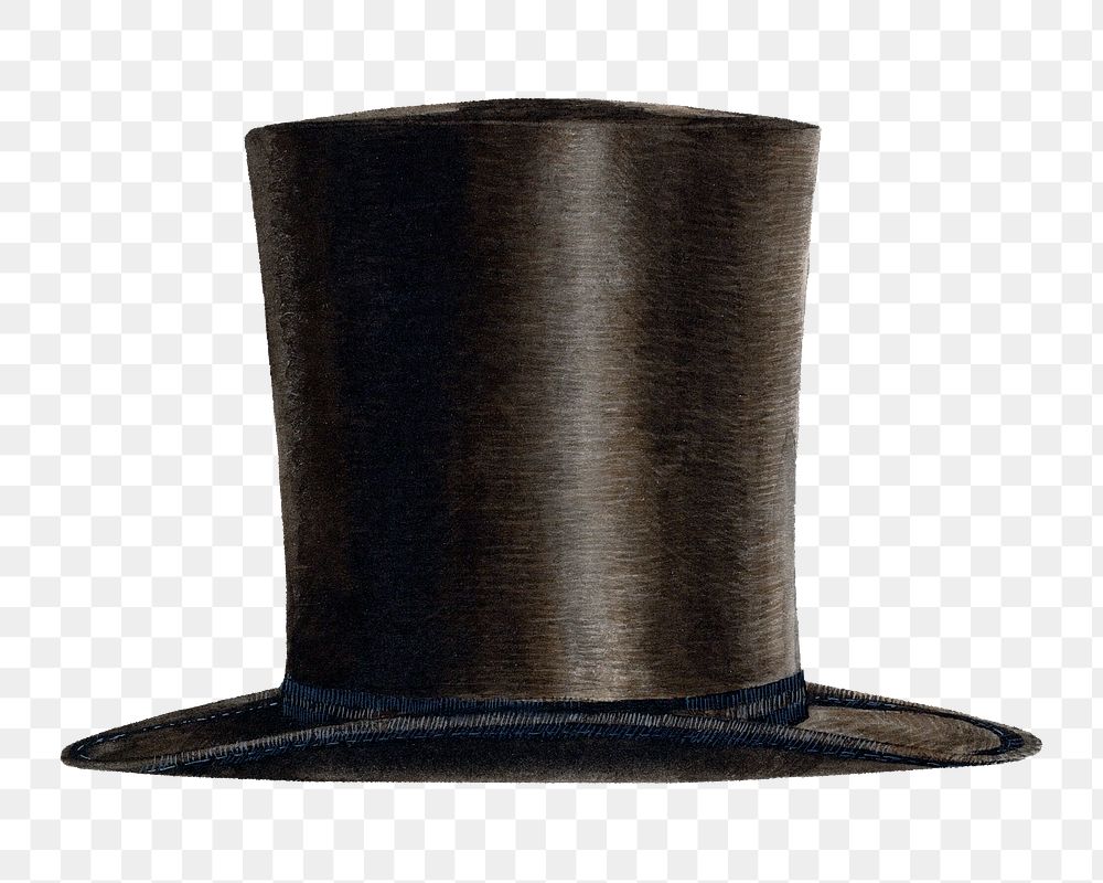 Man's high hat png on transparent background, remixed by rawpixel