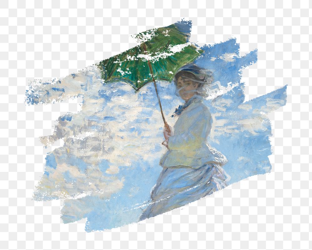 Madame Monet png brush stroke sticker, transparent background. Famous art remixed by rawpixel.