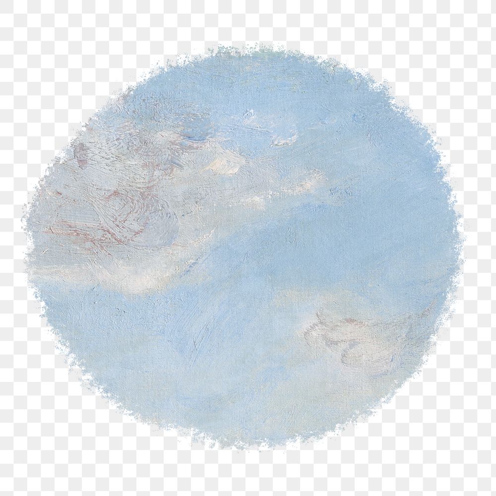 Monet's sky png brush stroke sticker, transparent background. Famous art remixed by rawpixel.