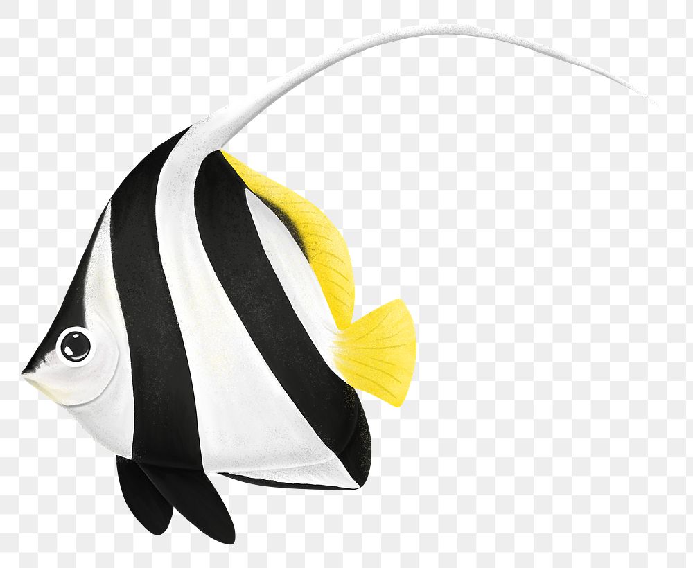 Cute coralfish png sticker, animal illustration, transparent background