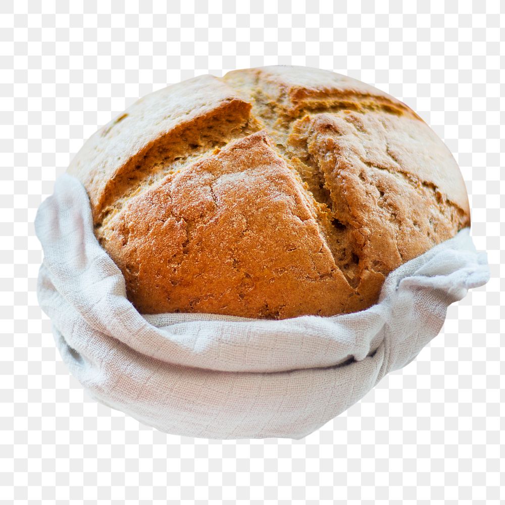 Freshly baked bread loaf png sticker, transparent background