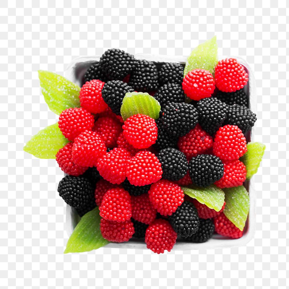 Raspberries png sticker, transparent background