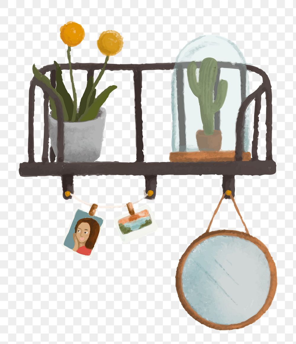 Aesthetic shelf png sticker, transparent background