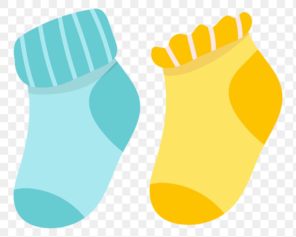 Cute baby socks  png sticker, transparent background