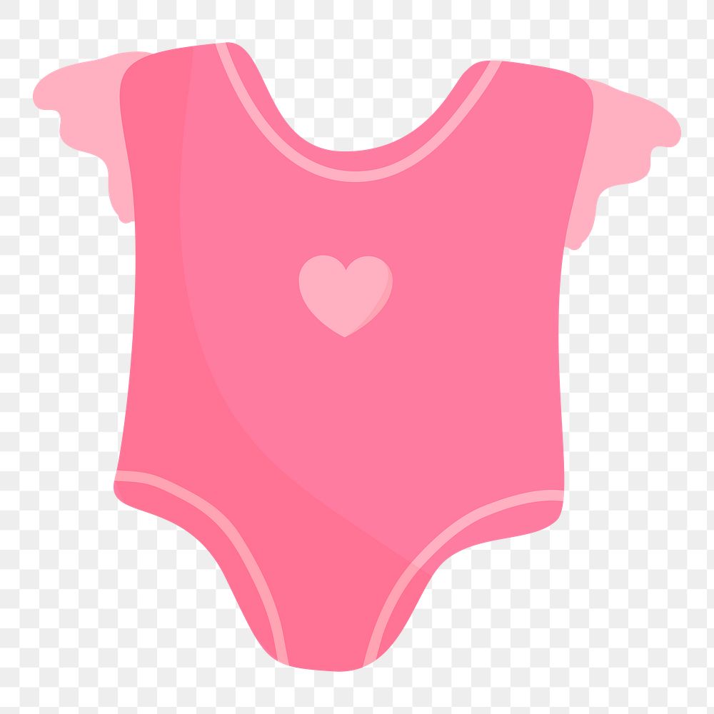 Pink baby romper png sticker, transparent background