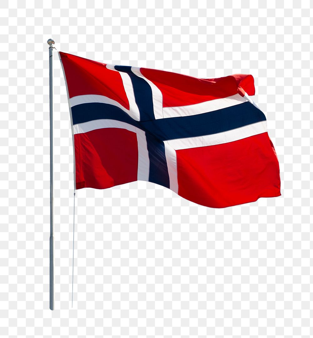 Norwegian flag png sticker, transparent background