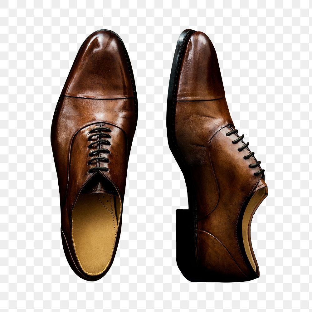 Men's leather shoes png sticker isolated image, transparent background