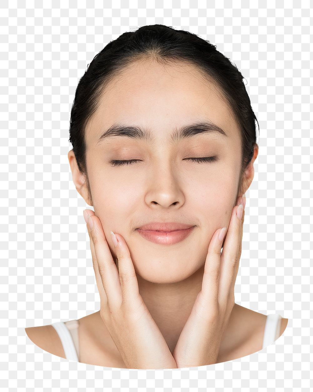 Asian girl png facial care sticker, transparent background