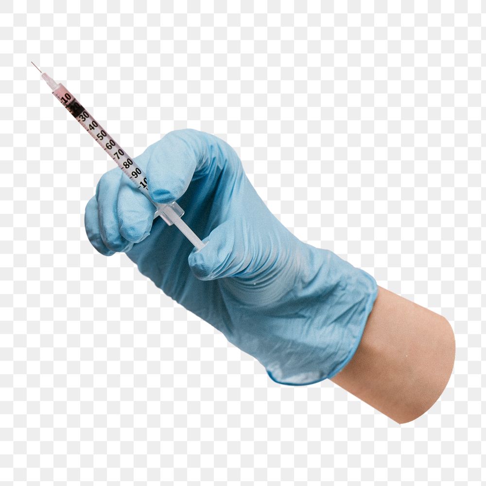 Nurse holding syringe png sticker isolated image, transparent background