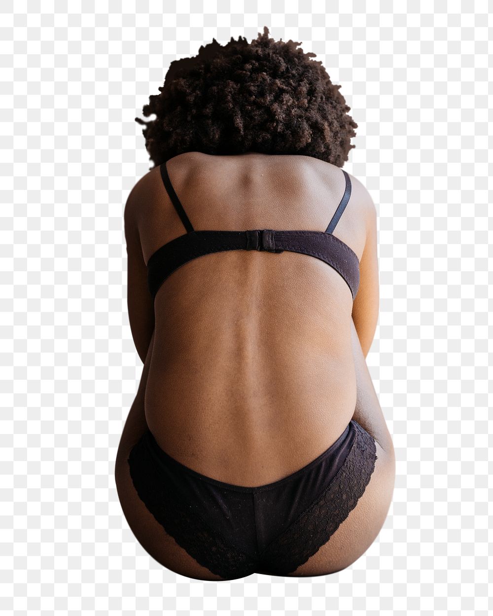 Png depressed black woman sticker, transparent background