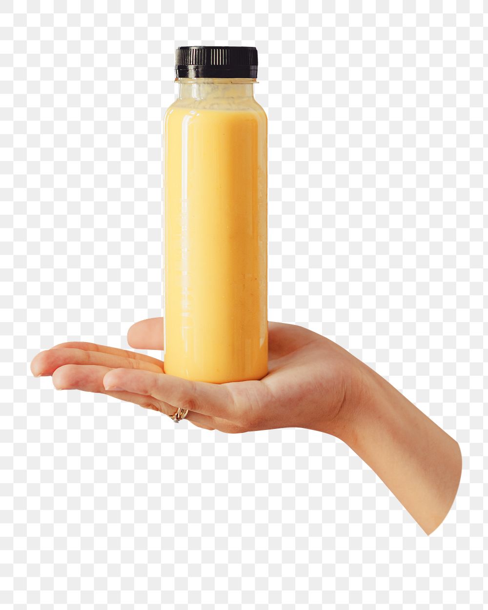 Orange juice bottle png drink sticker, transparent background