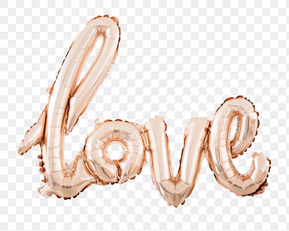 Love foil balloon png sticker, transparent background