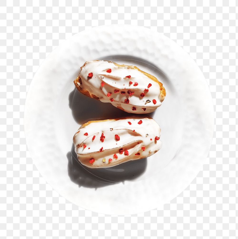 Eclair png collage element on transparent background