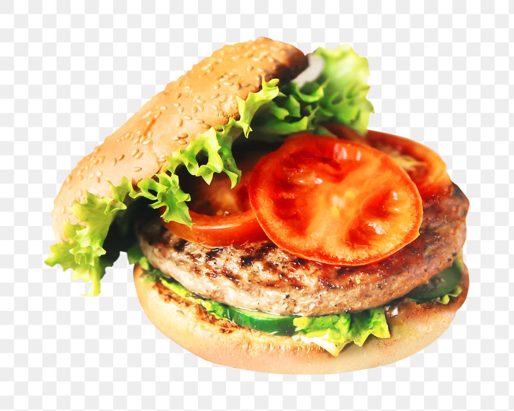 Burger png collage element, transparent background