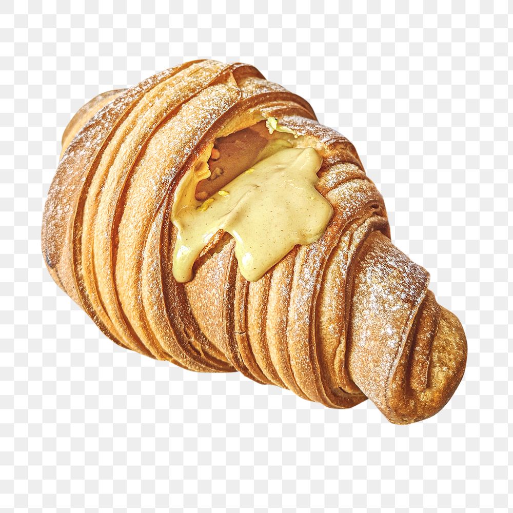 Croissant png collage element on transparent background