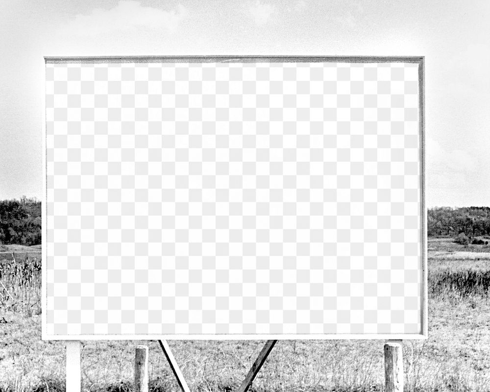 Retro billboard png mockup, editable transparent design