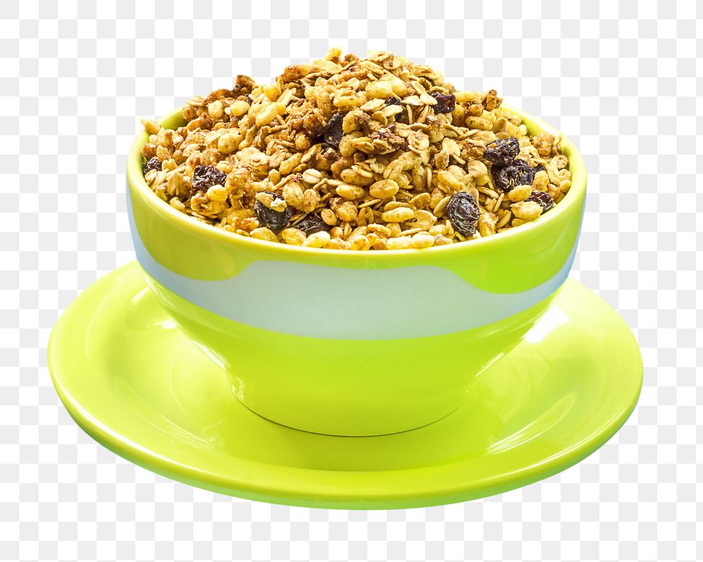 Granola bowl png, food element, transparent background