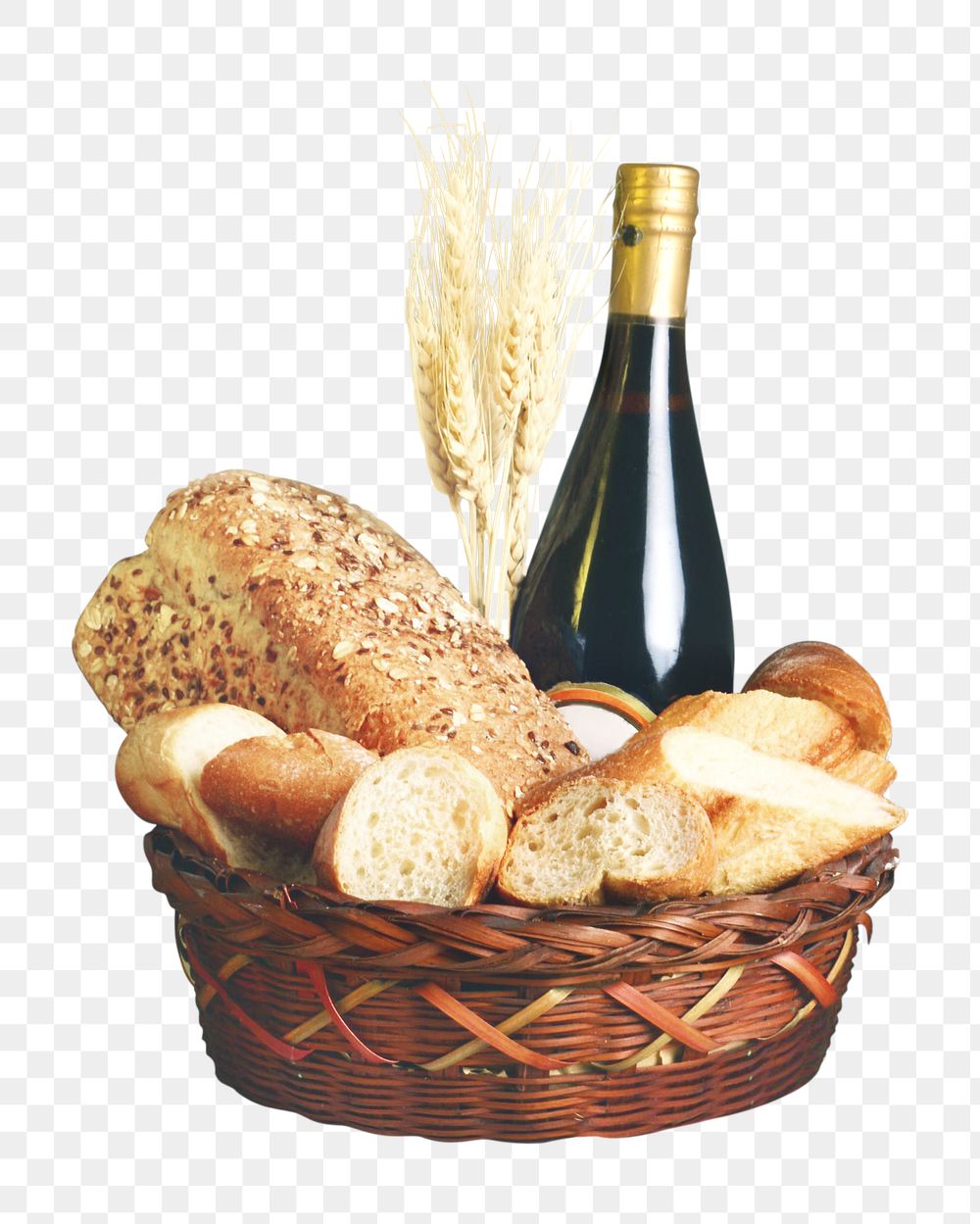 Bread basket png, collage element, transparent background