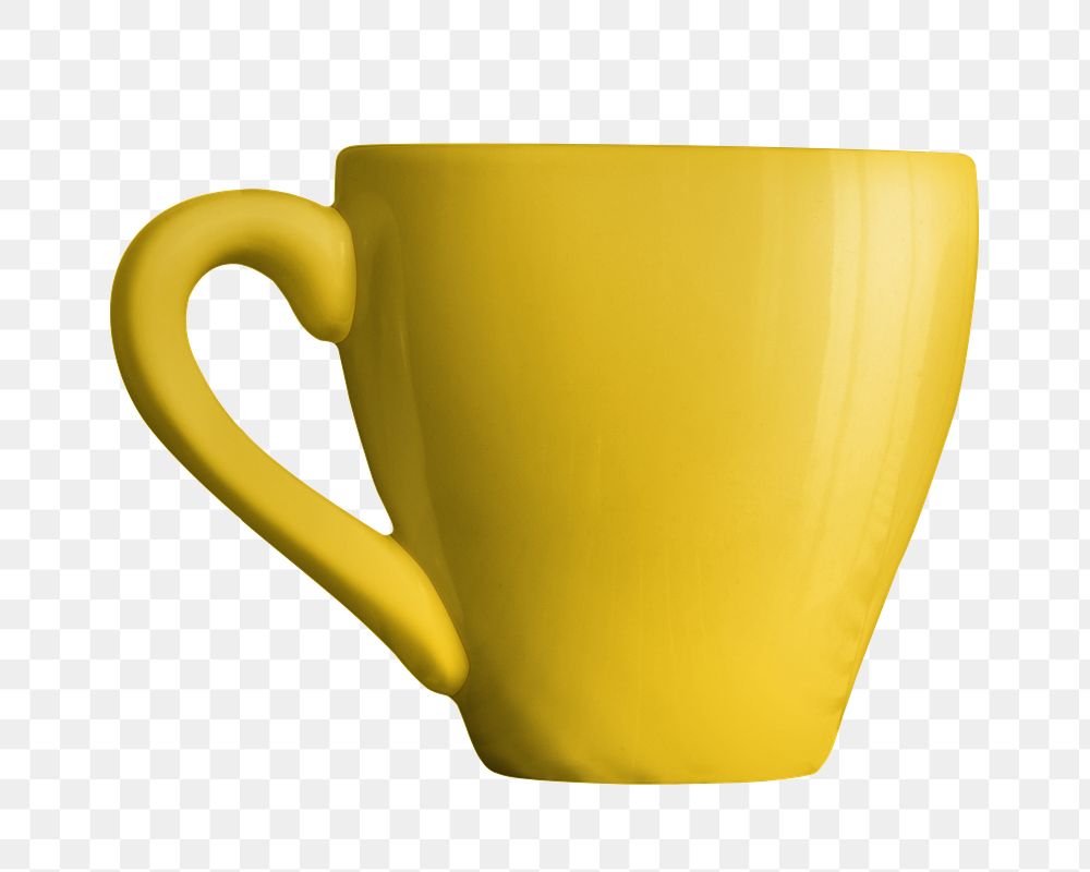 Yellow mug png transparent background
