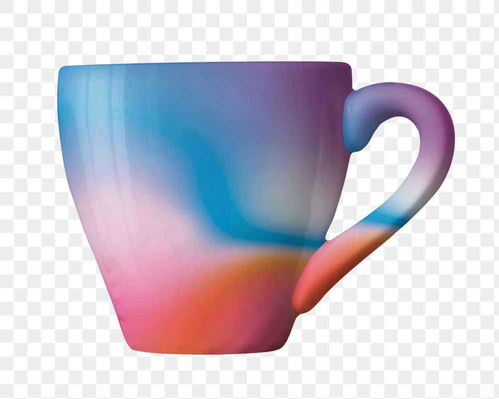 Colorful mug png transparent background