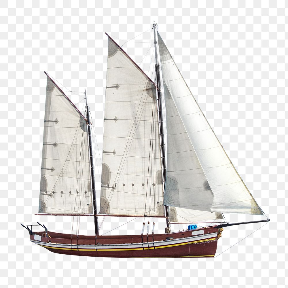 Png sailboat, isolated object, transparent background