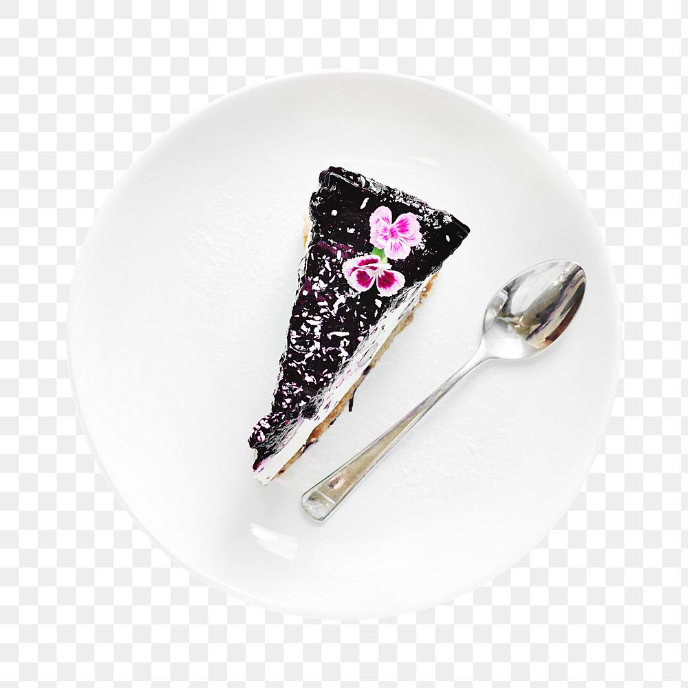 Blueberry cheesecake png collage element, transparent background