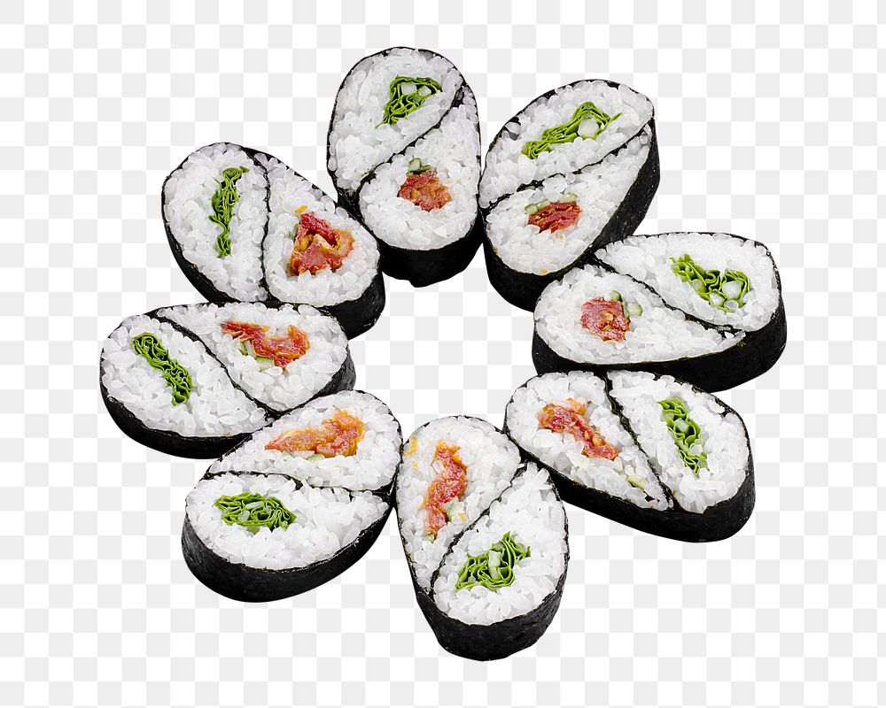 Sushi, Japanese food png collage element, transparent background