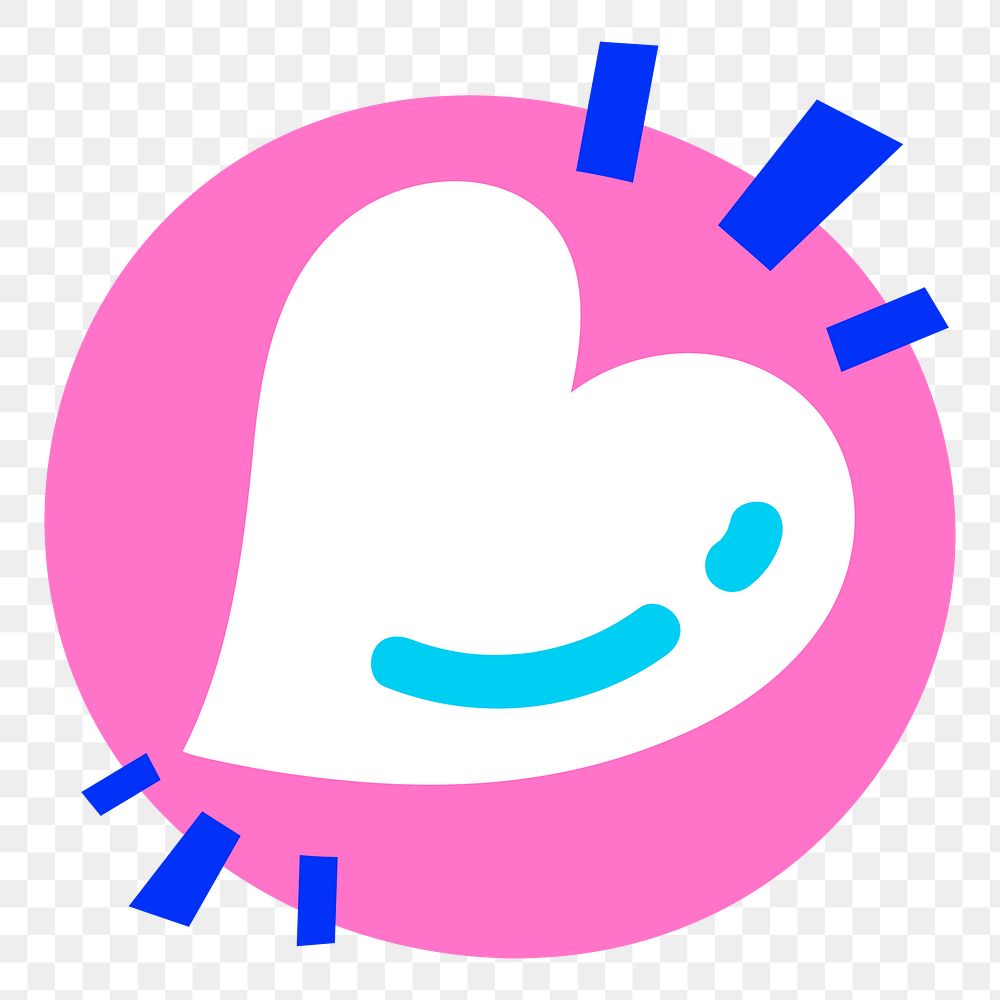 Funky heart png sticker, transparent background