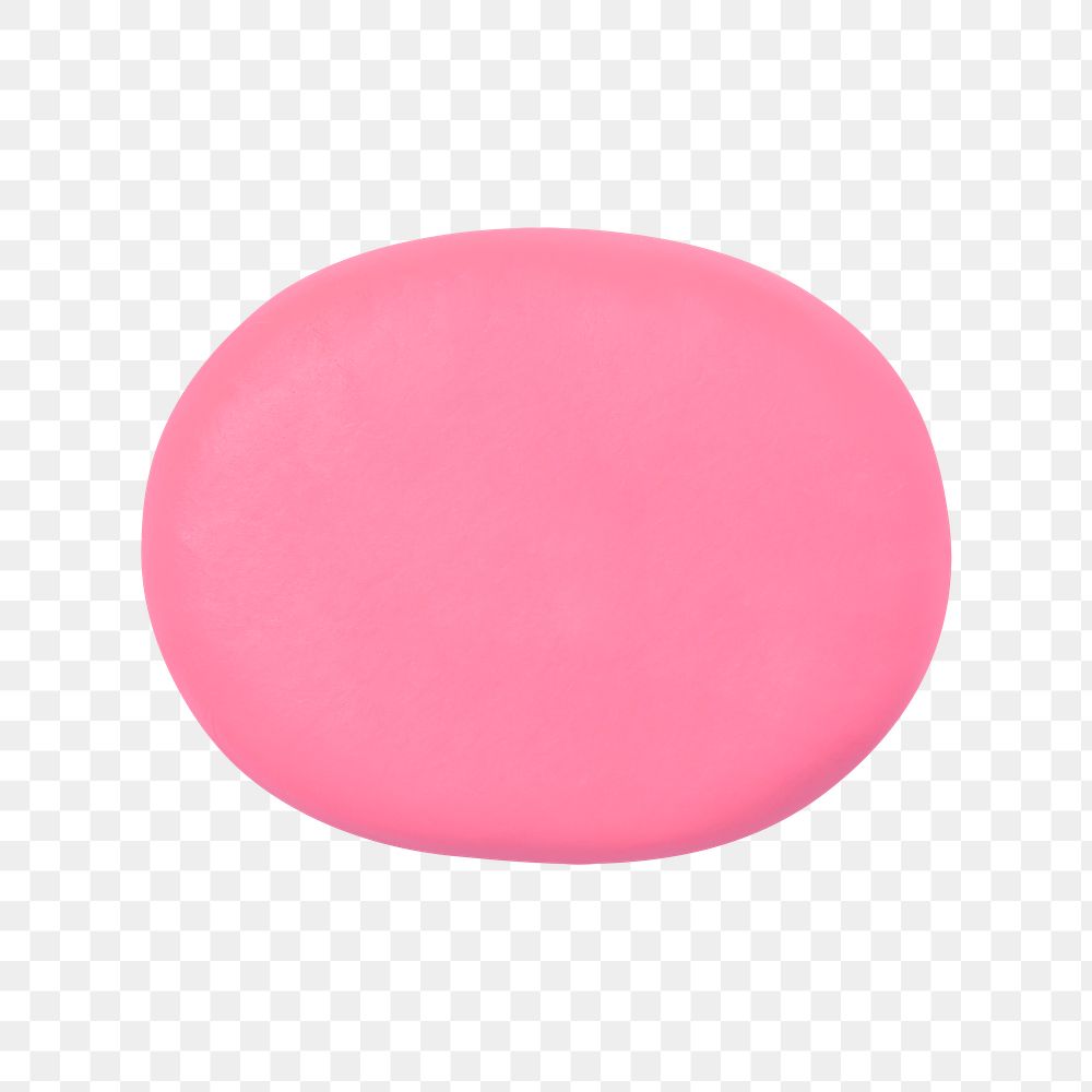 Pink round PNG clay shape, transparent background