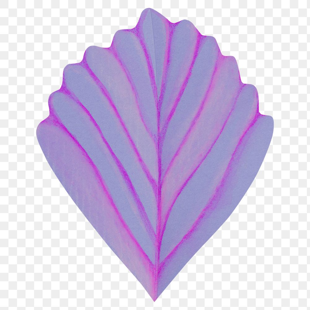 PNG purple leaf, paper craft element, transparent background