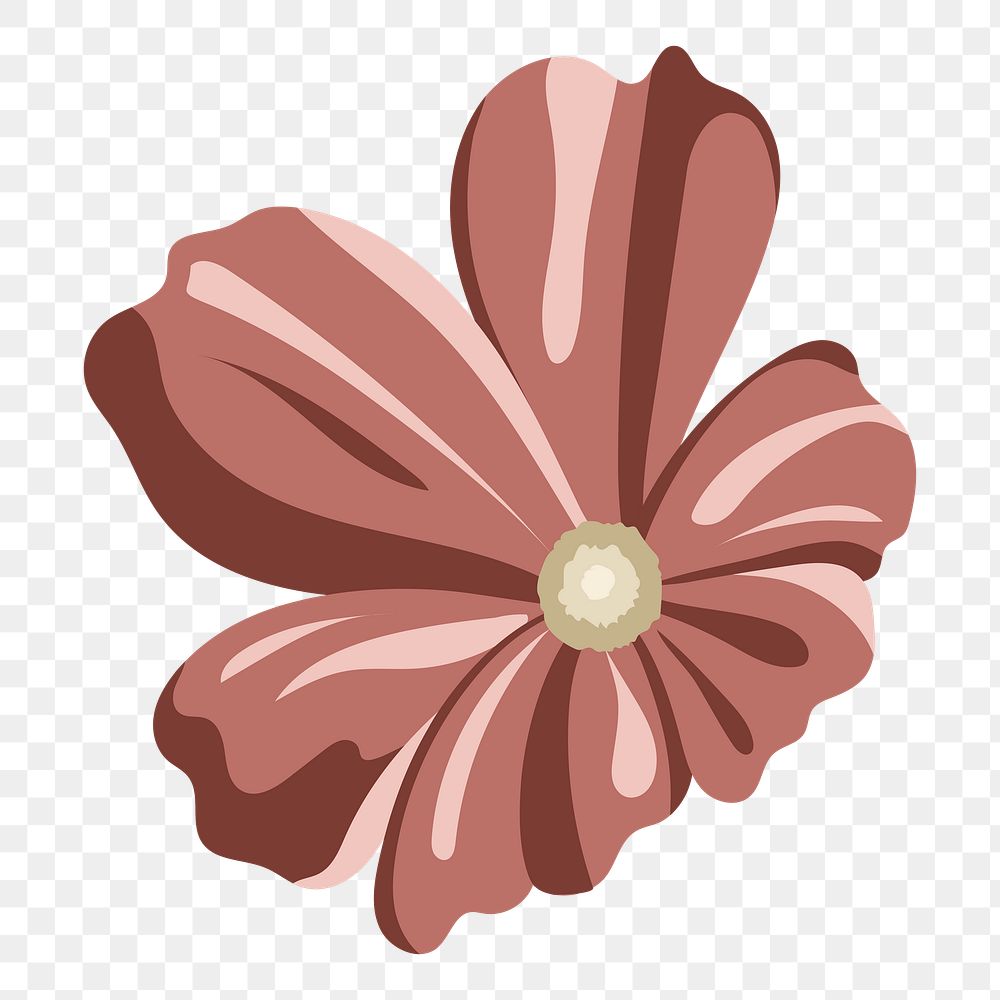 Red aesthetic flower png, transparent background