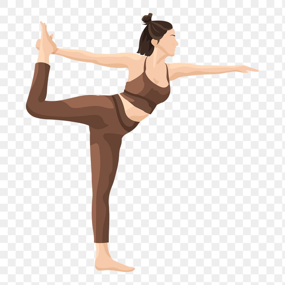 Woman yoga dancer pose png, transparent background