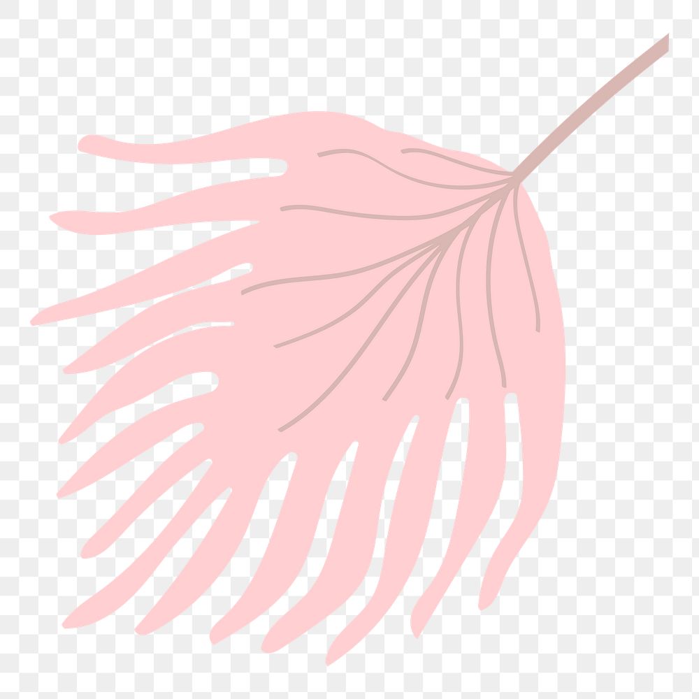 Palm leaf png pastel illustration, transparent background