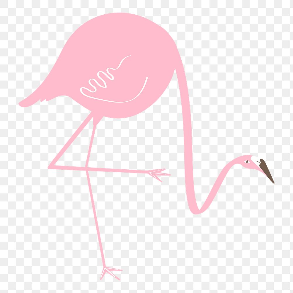Pink flamingo png pastel illustration, transparent background