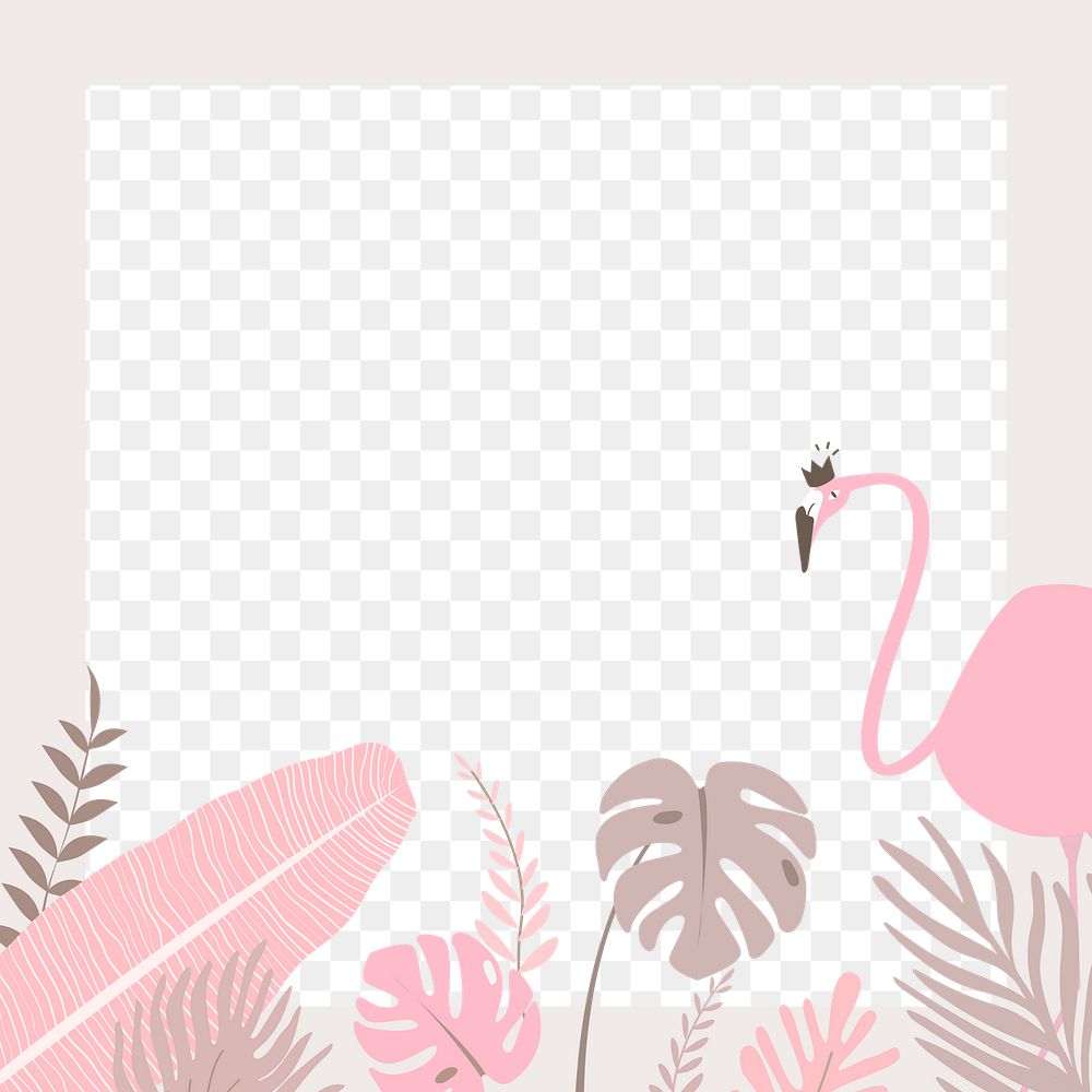 Flamingo frame png pink illustration, transparent background