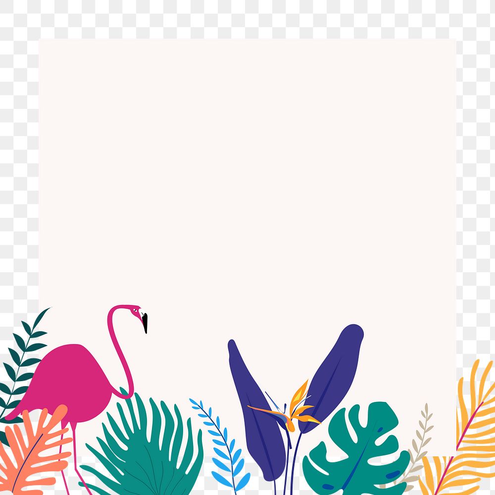 Flamingo note png element, transparent background