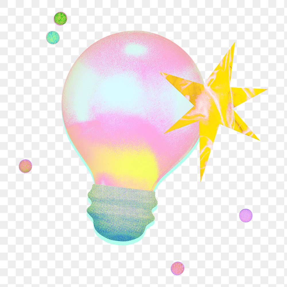 Aesthetic light bulb png illustration, transparent background