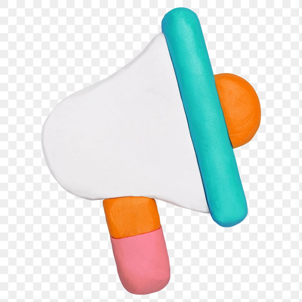 PNG clay megaphone, transparent background