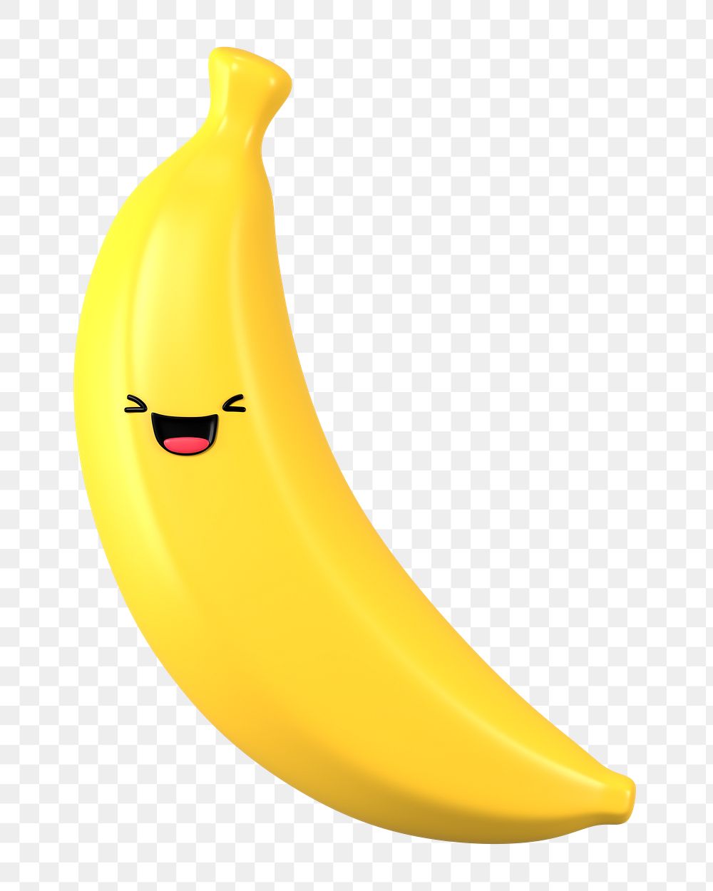 Happy banana png 3D emoticon, transparent background