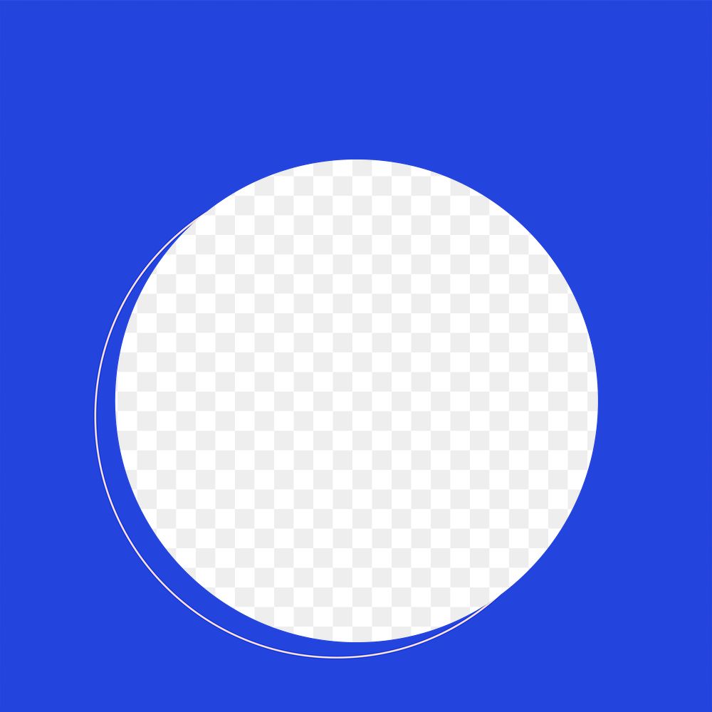 Blue round  png frame, transparent background