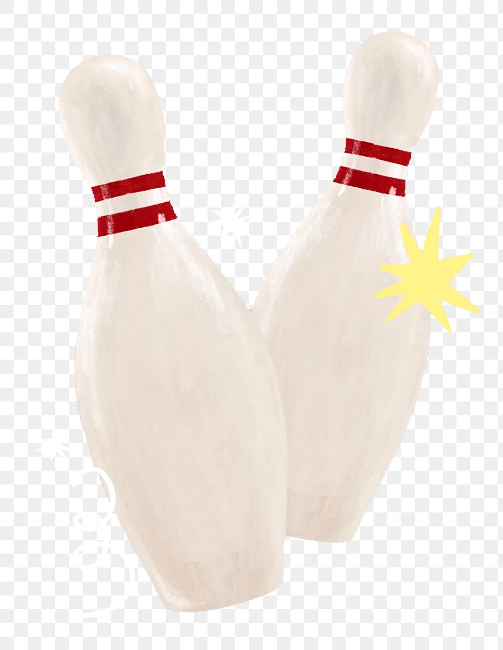 Bowling pins png sticker, transparent background