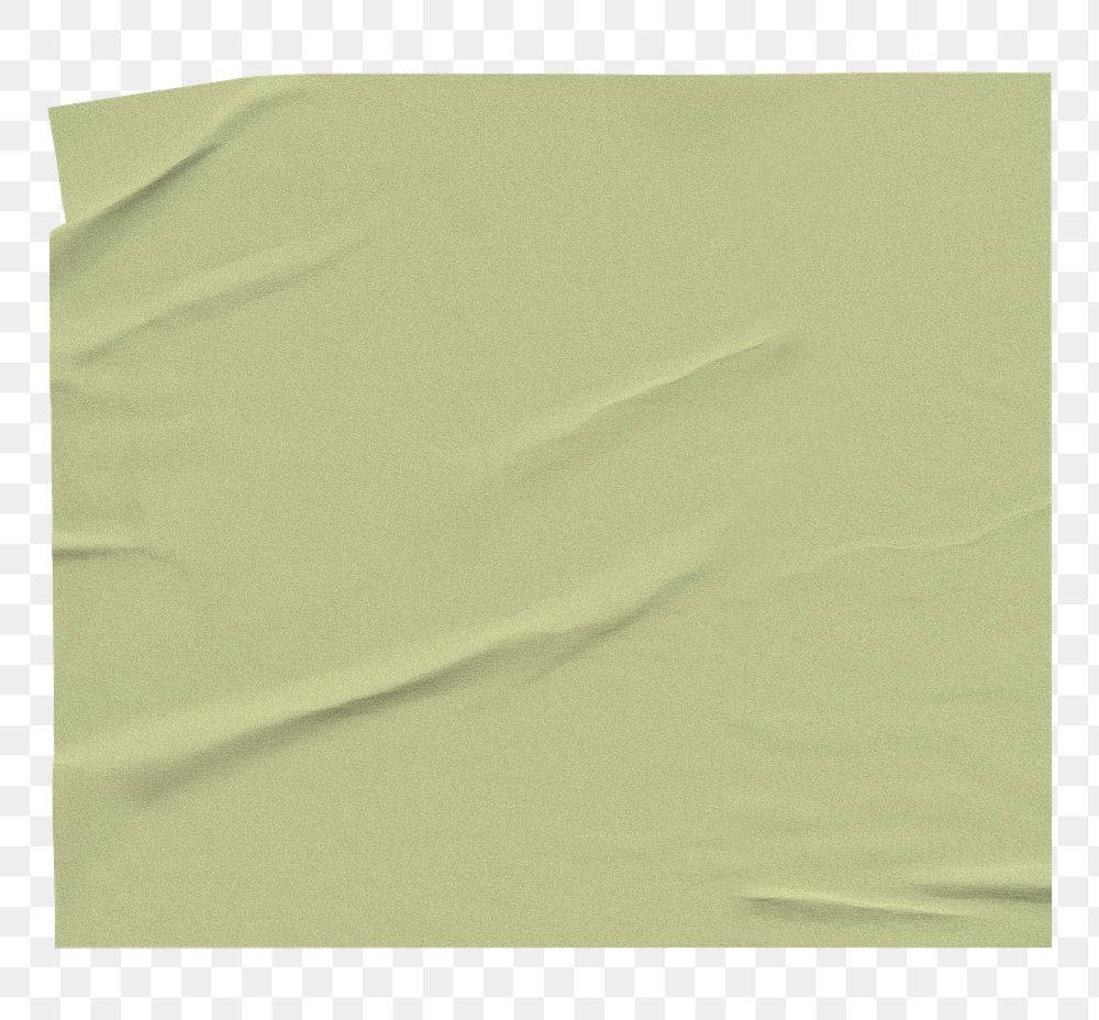 PNG Olive green wrinkled paper, transparent background