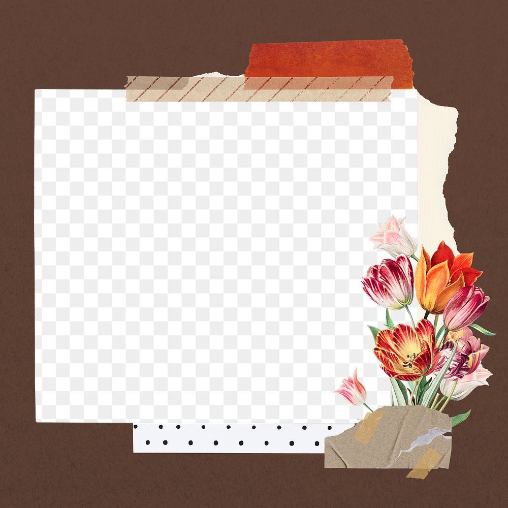 Autumn aesthetic  png frame, ripped paper transparent design