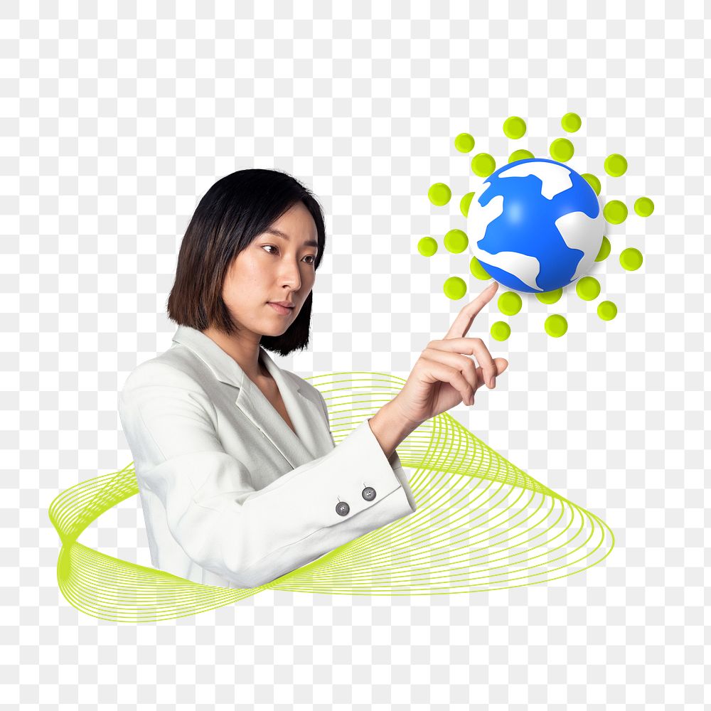 Global business network  png, transparent background