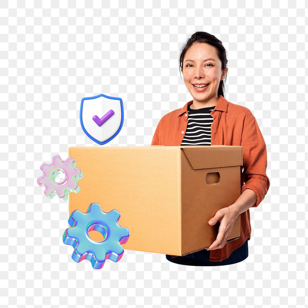 Online shopping business shipping png, transparent background