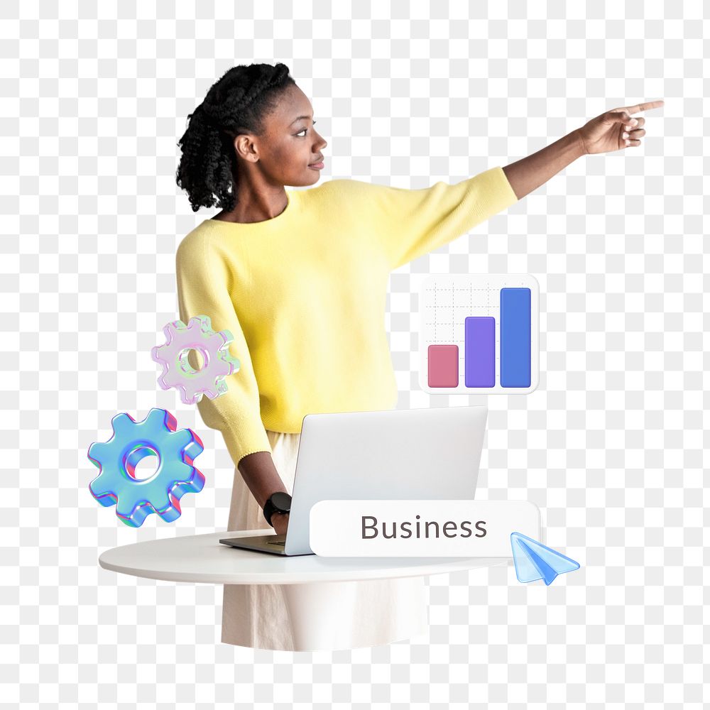 Business growth analysis strategy png, transparent background