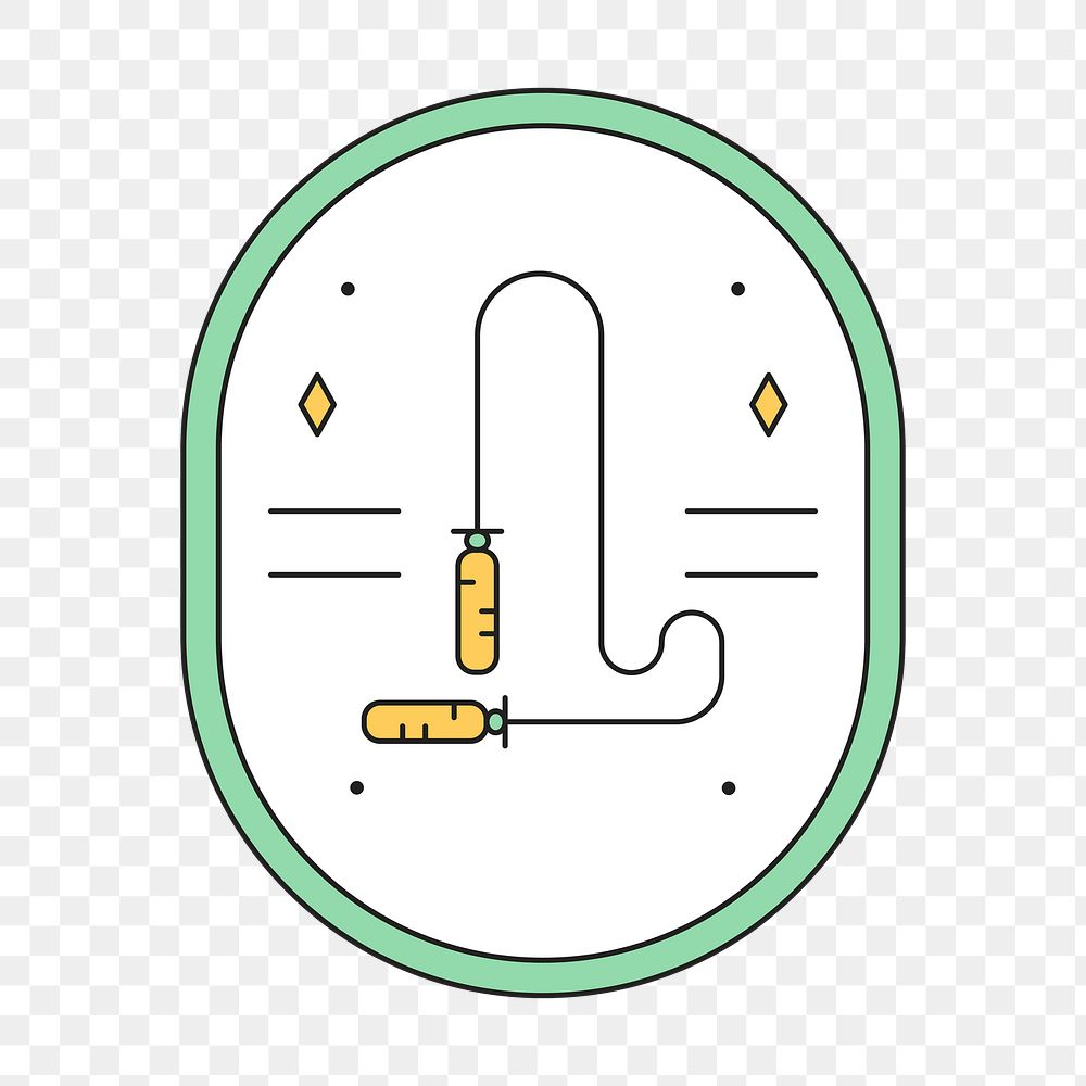 PNG Jumping rope logo badge, line art design, transparent background