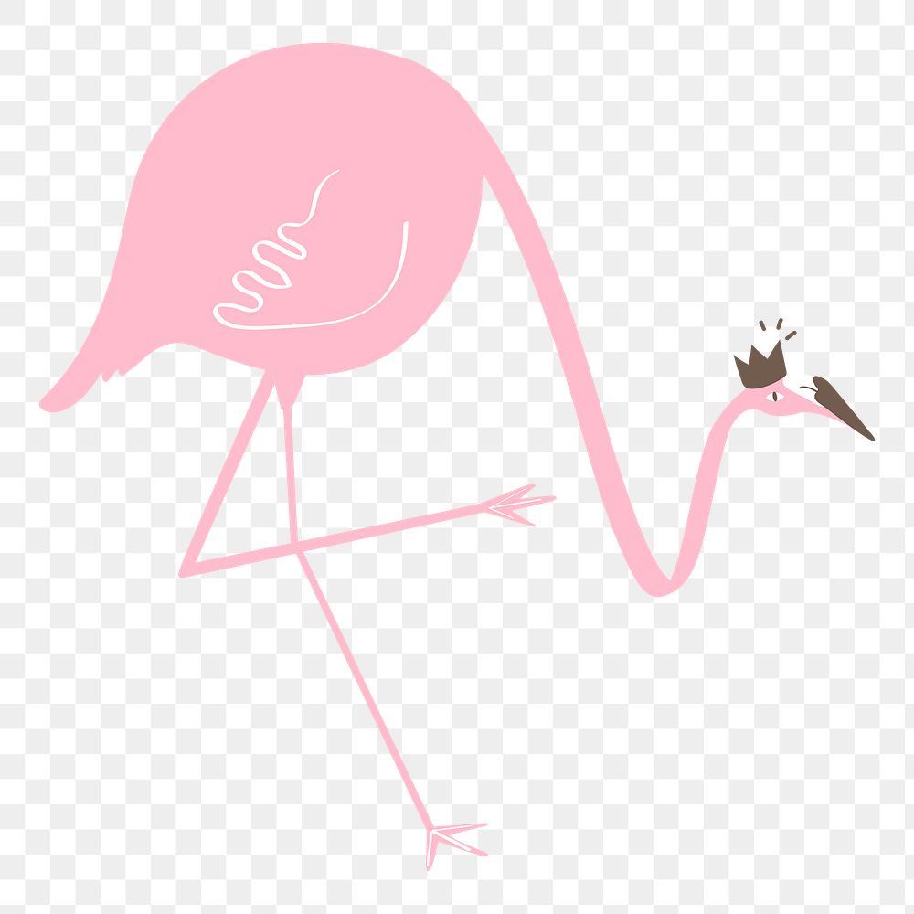 Pink flamingo png sticker, aesthetic tropical collage element on transparent background